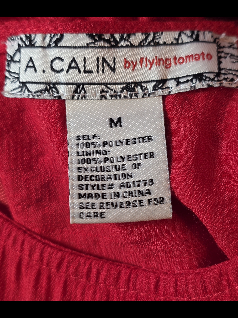 A. Calin by Flying Tomato Red Mini Dress | Lace Detail | Flowy Tiered | Medium - Picture 7 of 12